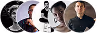 Four circular profile photos of men with diverse hairstyles and facial expressions on a white background.