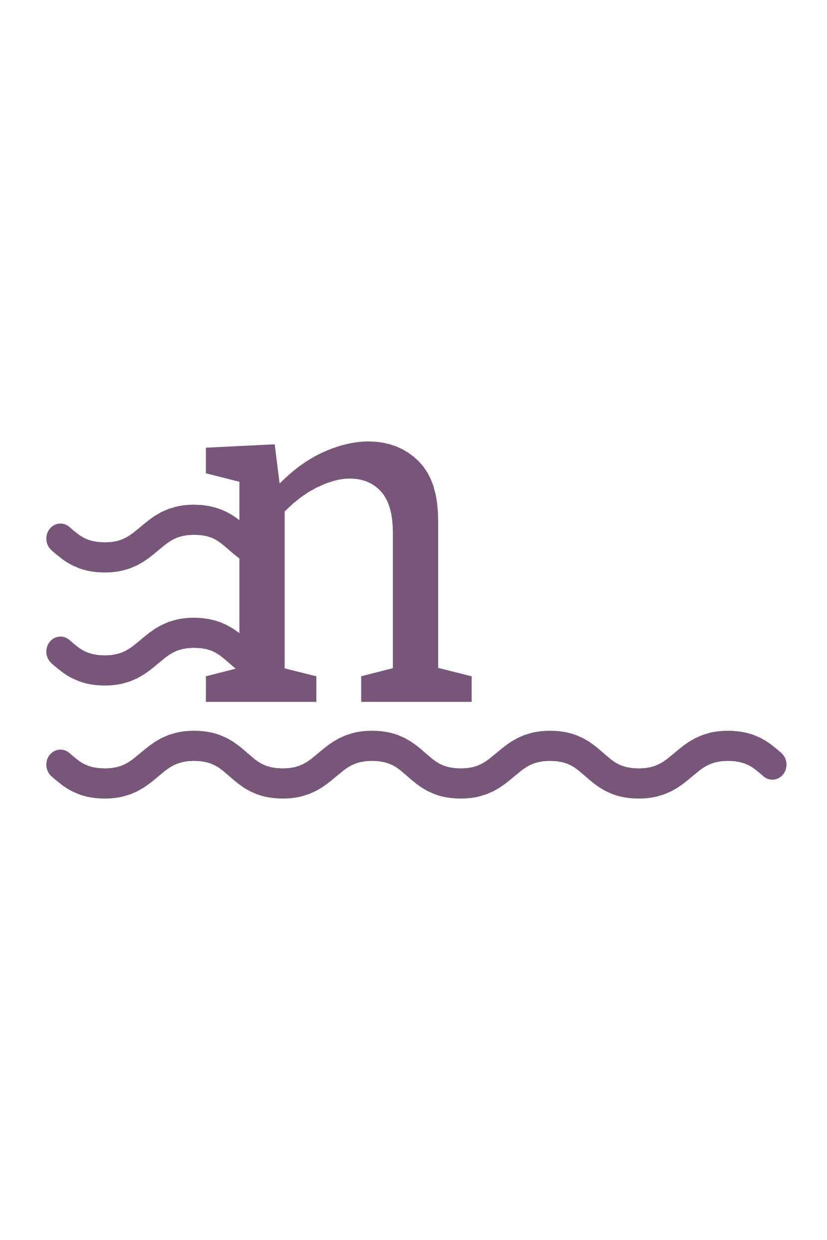 Nariel's logo. Stylized purple lowercase letter 'n' with three wavy lines extending left and a wavy line extending right.