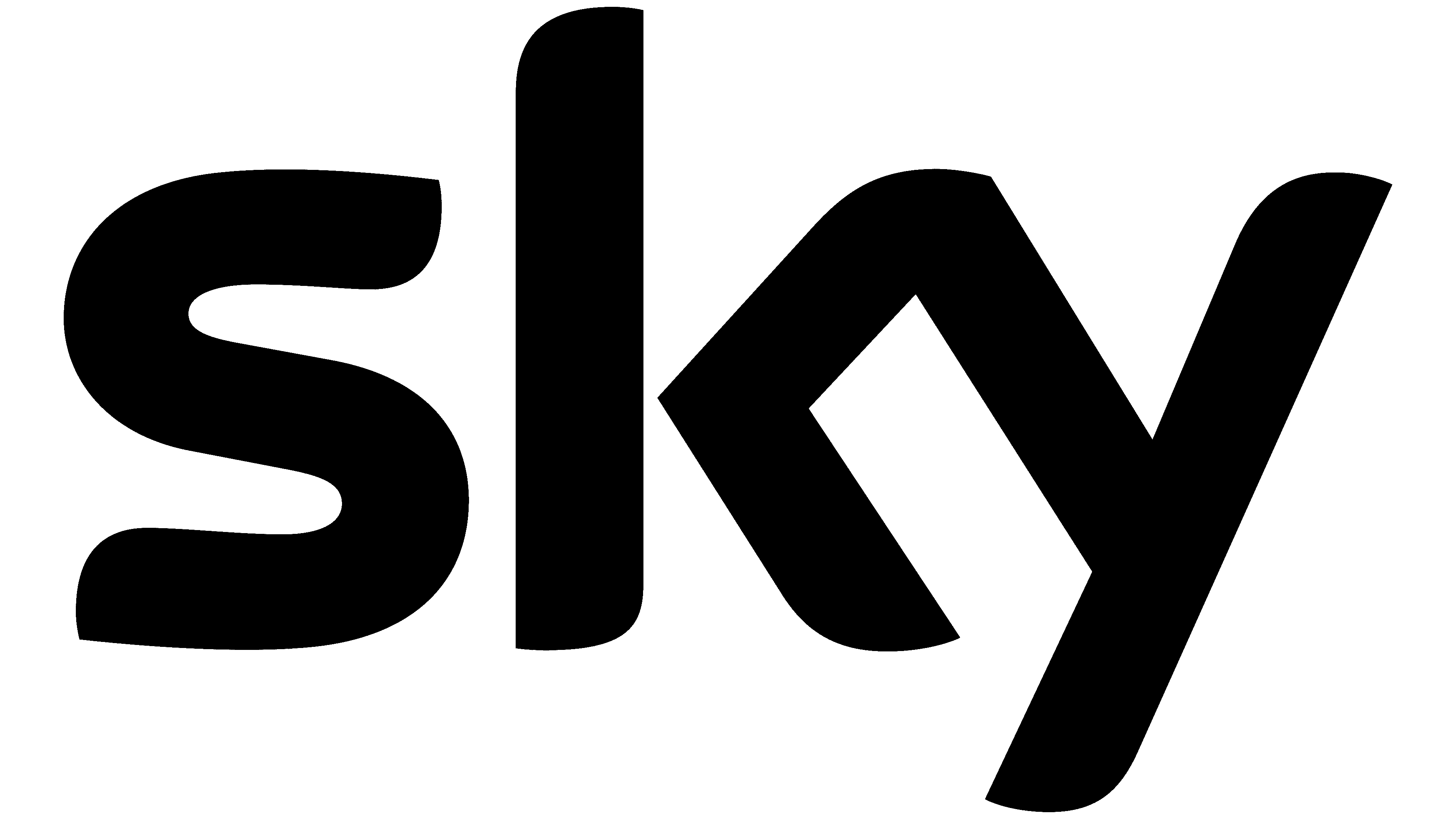 Logo with the word SKY in bold black uppercase letters above the word FARM in smaller black uppercase letters.
