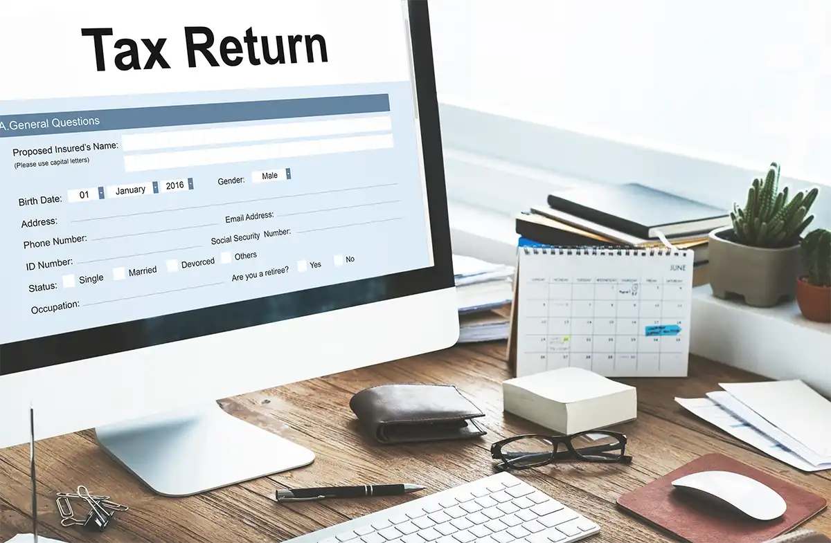 Computer with tax return