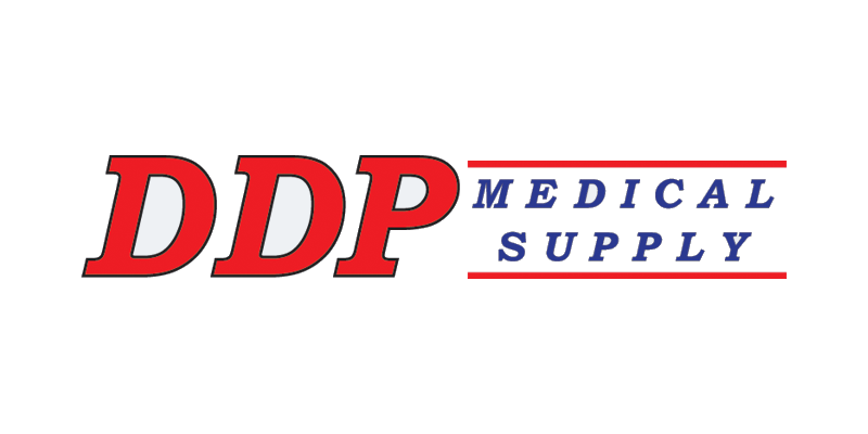 Logo with red bold letters 'DDP' and blue capital letters 'MEDICAL SUPPLY' underlined by two red lines.