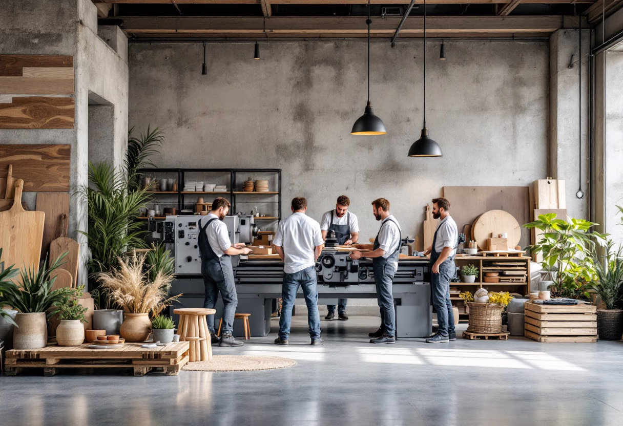 image of workers at machining station: scene 3