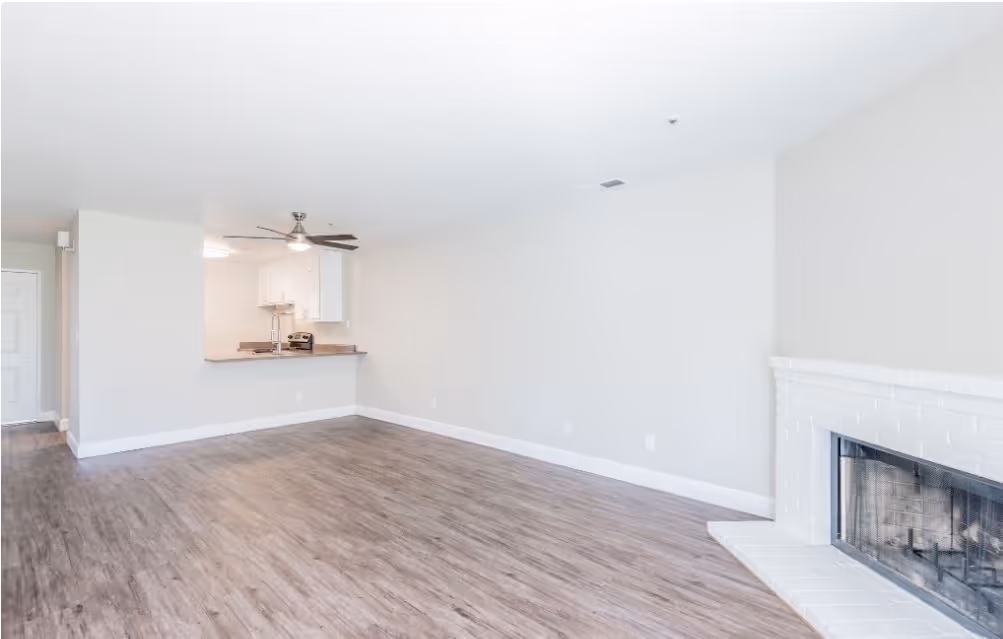 Living room with fireplace