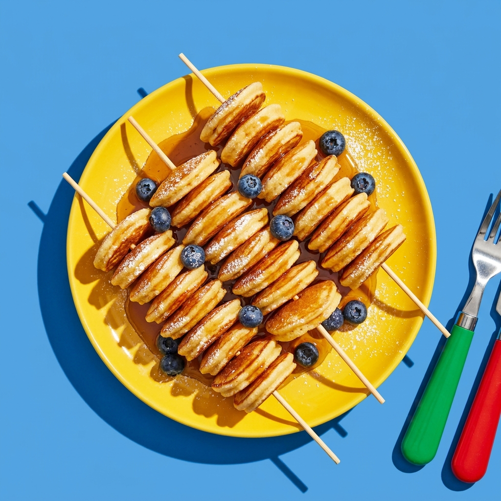 Brochette de mini pancakes
