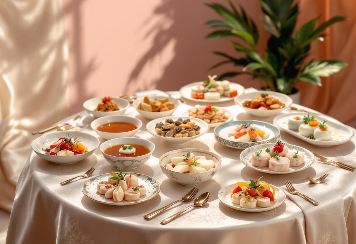 image of a variety of appetizers (for a chinese restaurant)