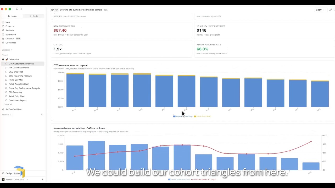 MCP Server quick demo video: DTC economics report