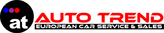 Logo for a European car service and sales company featuring colored dots and stylized text.