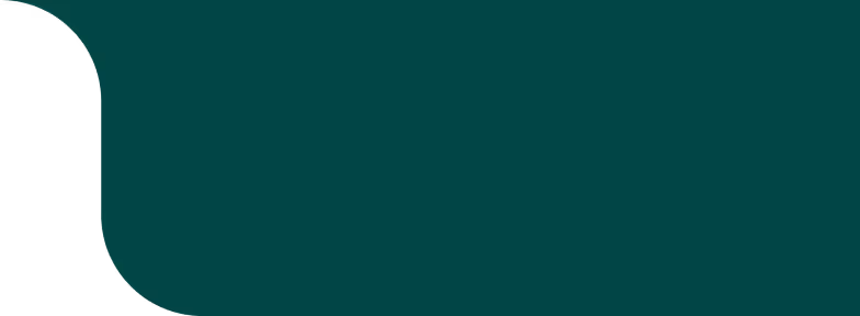 Dark green abstract shape with rounded edges on a white background.