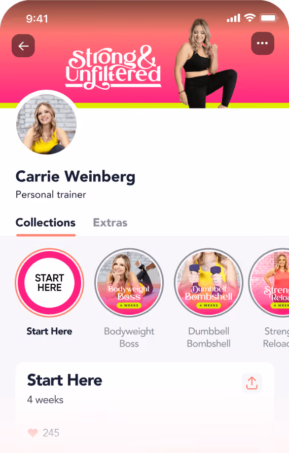 App screenshot of the homescreen