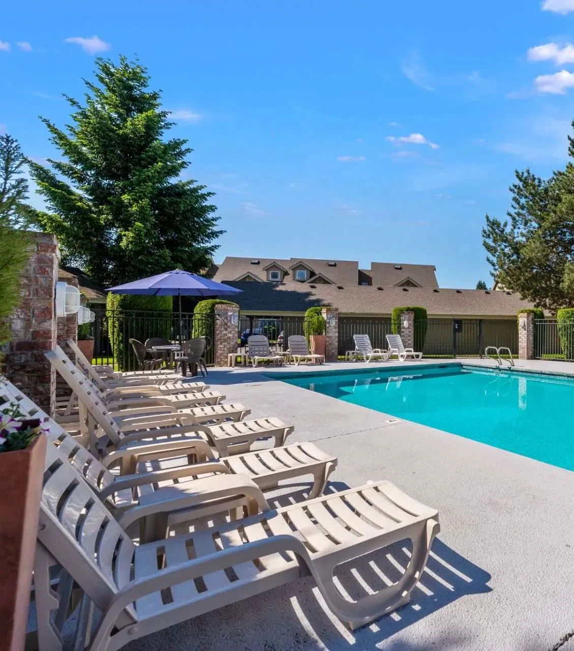 Pool with lounge chairs