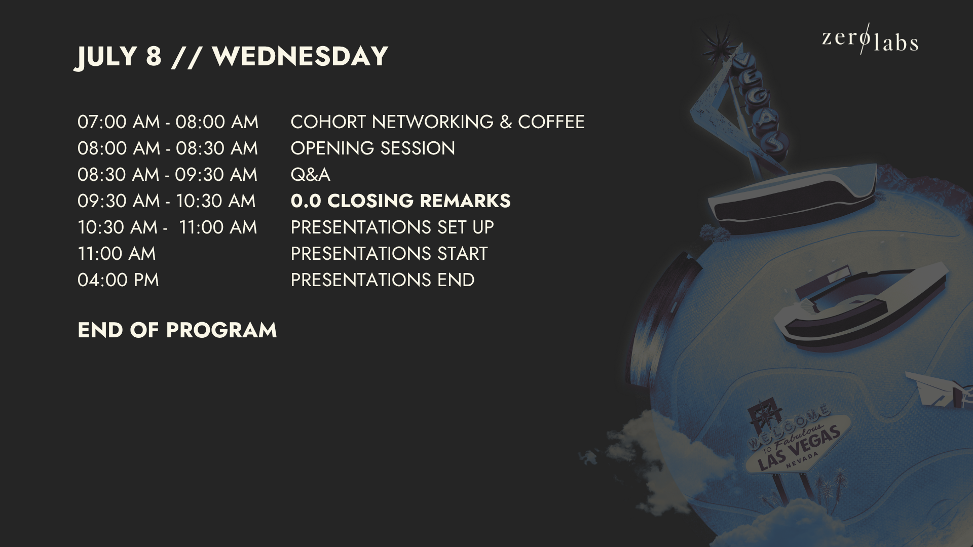ILP8 Day 3 schedule, Wednesday July 8