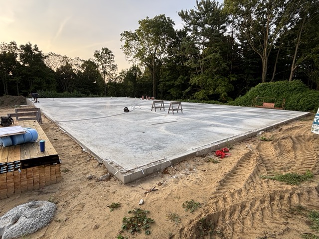 Framing in progress by Schiebner Construction in Hemlock, MI