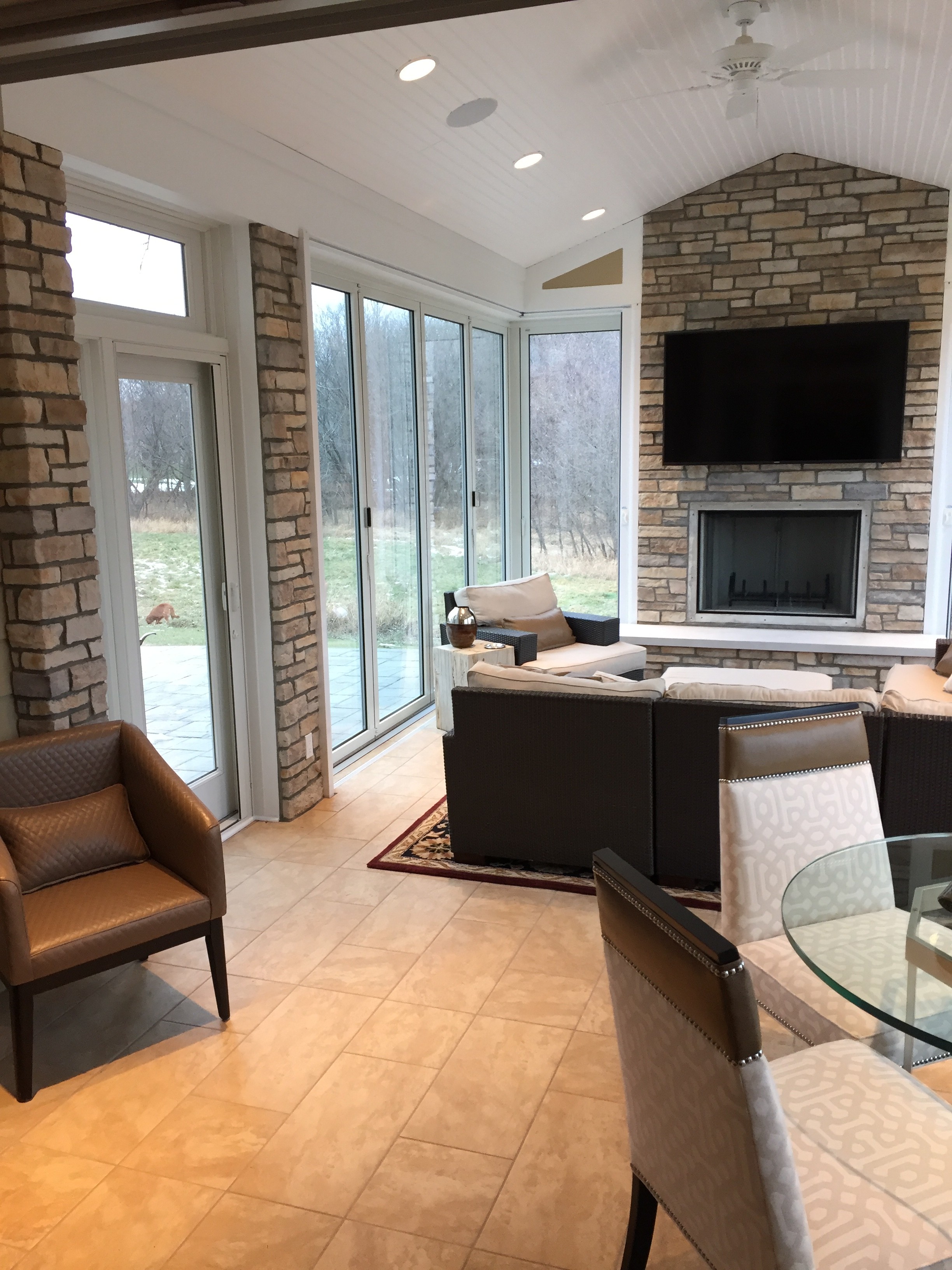Covered porch in Saginaw, MI by Schiebner Construction