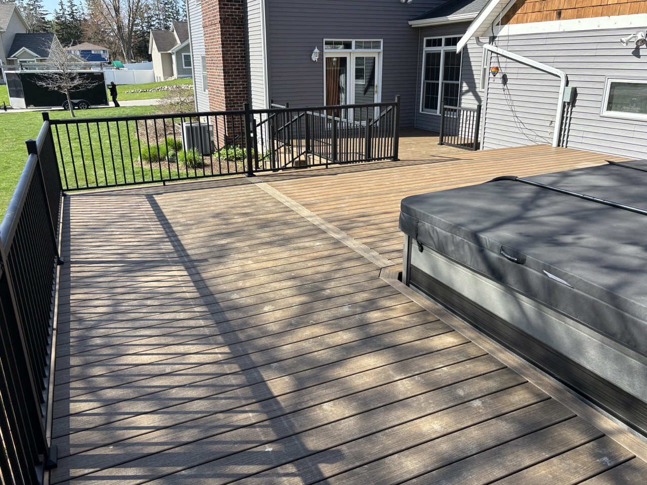 Multi-level deck in Hemlock, MI by Schiebner Construction