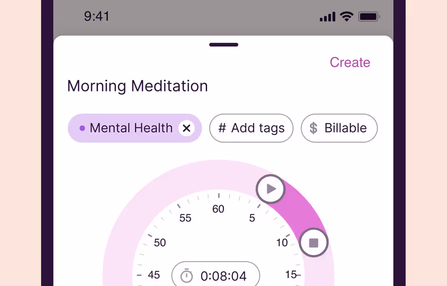 Time tracking goals dashboard