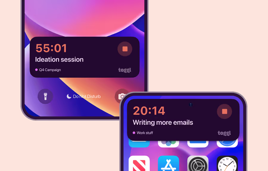 Time tracking goals dashboard