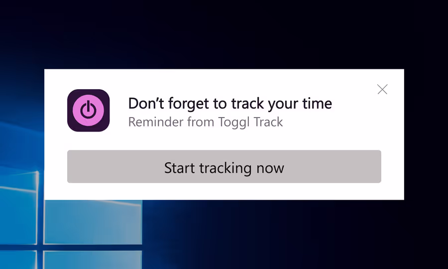 Time tracking goals dashboard