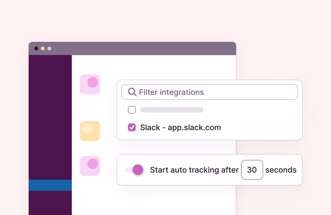 Time tracking goals dashboard