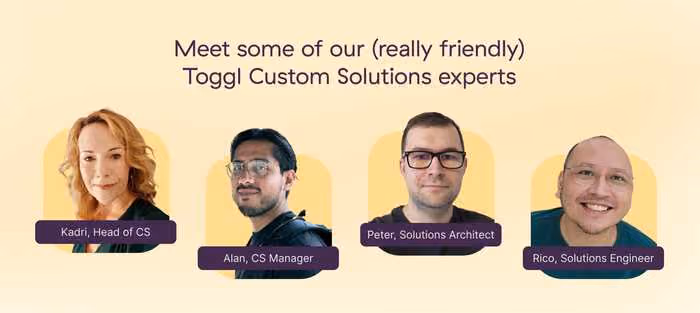 Some team members of the Toggl Custom Solutions team