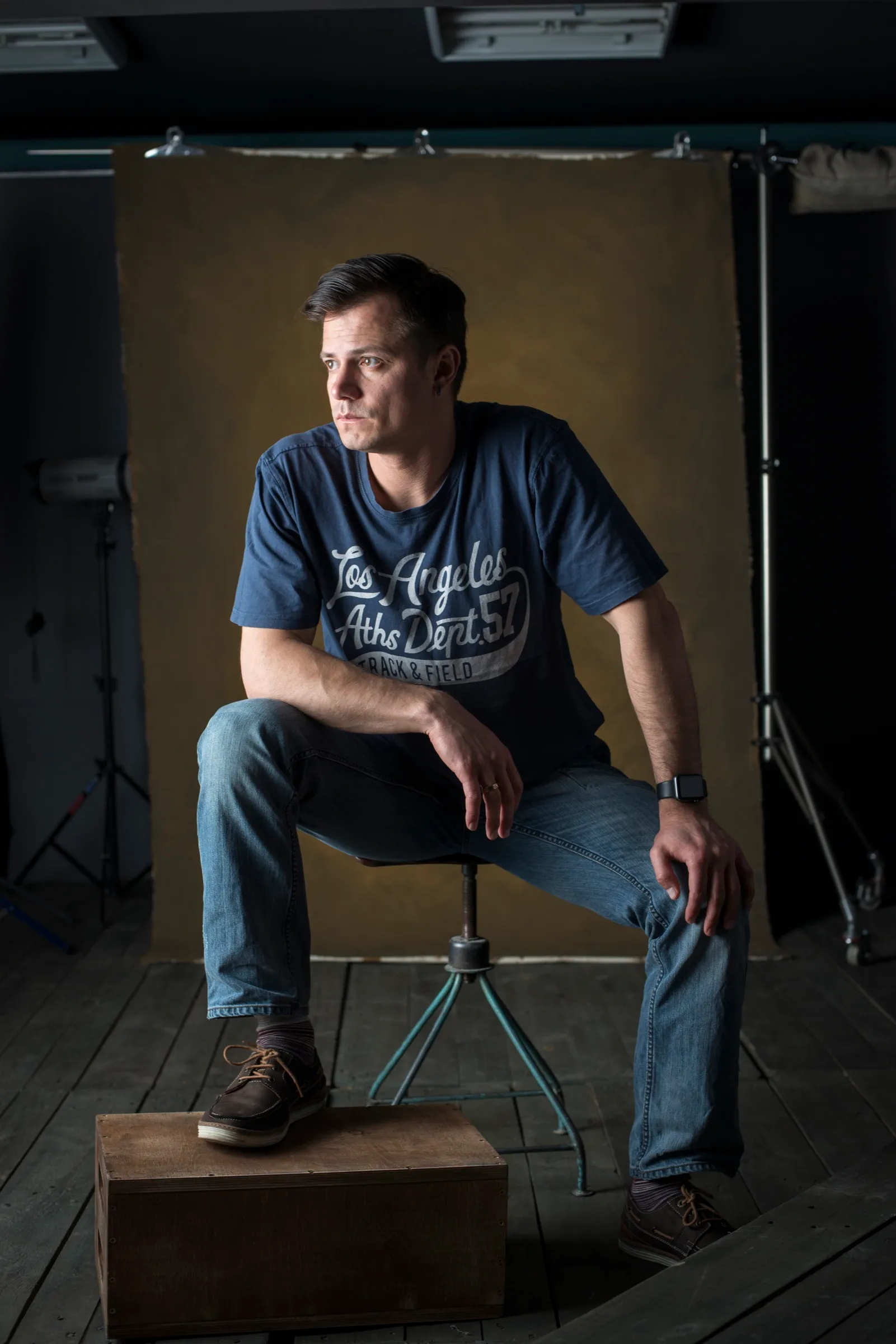 Portrait of Post Studio photographer Ilya Postnikov in his Brisbane studio