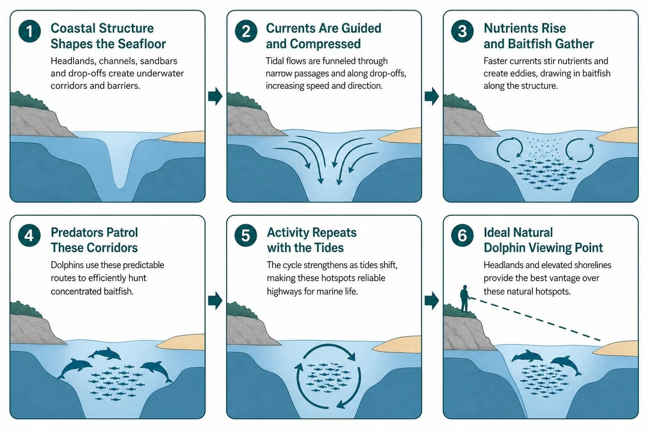 Step by step process of how coastal geography concentrates marine life Step by step process of how coastal geography concentrates marine life