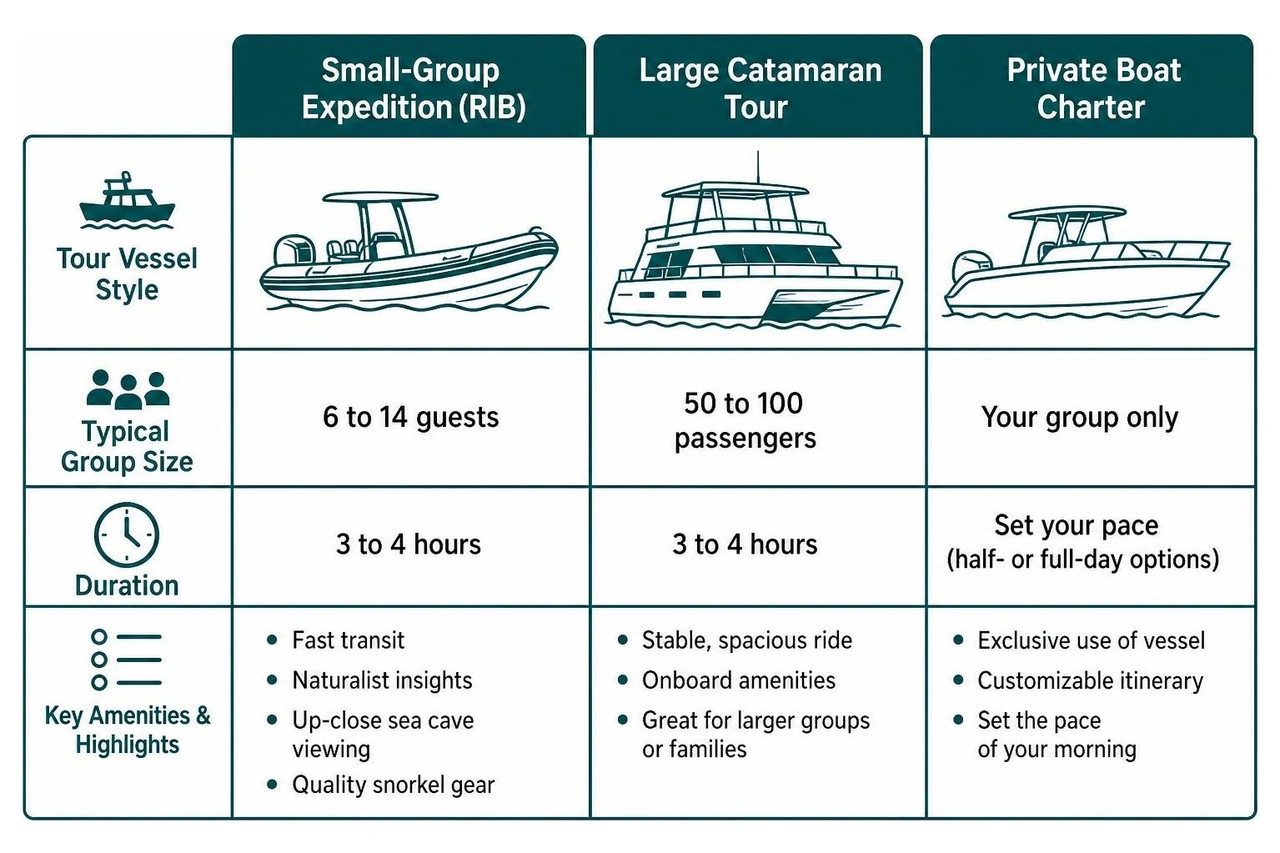 Comparison of tour vessel styles in Kona Comparison of tour vessel styles in Kona
