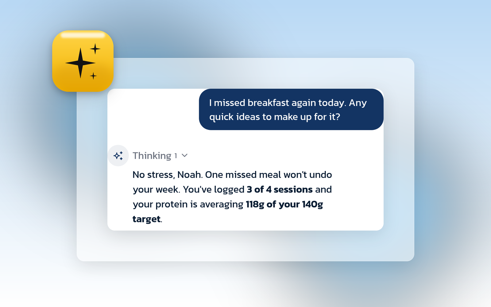 AI coach reply to a client in the app