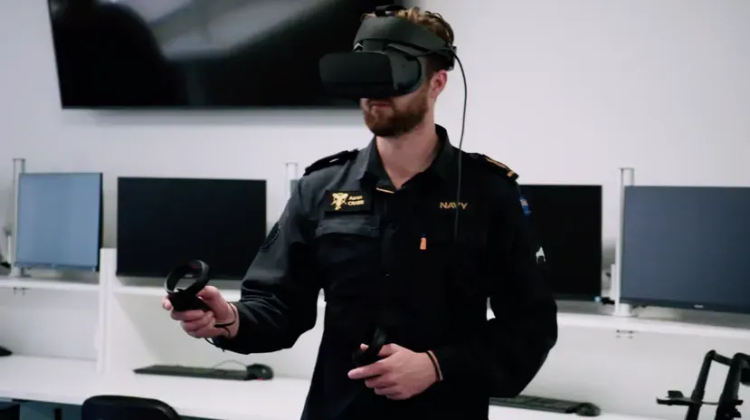 a man wearing a vr headset