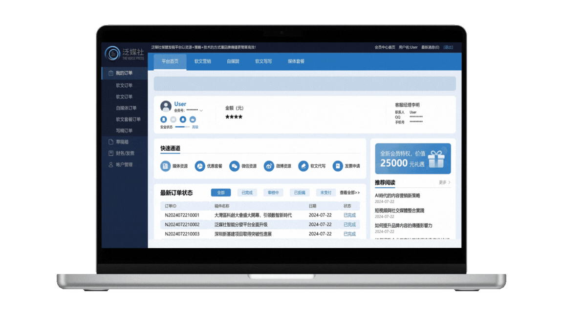 Dashboard mockup