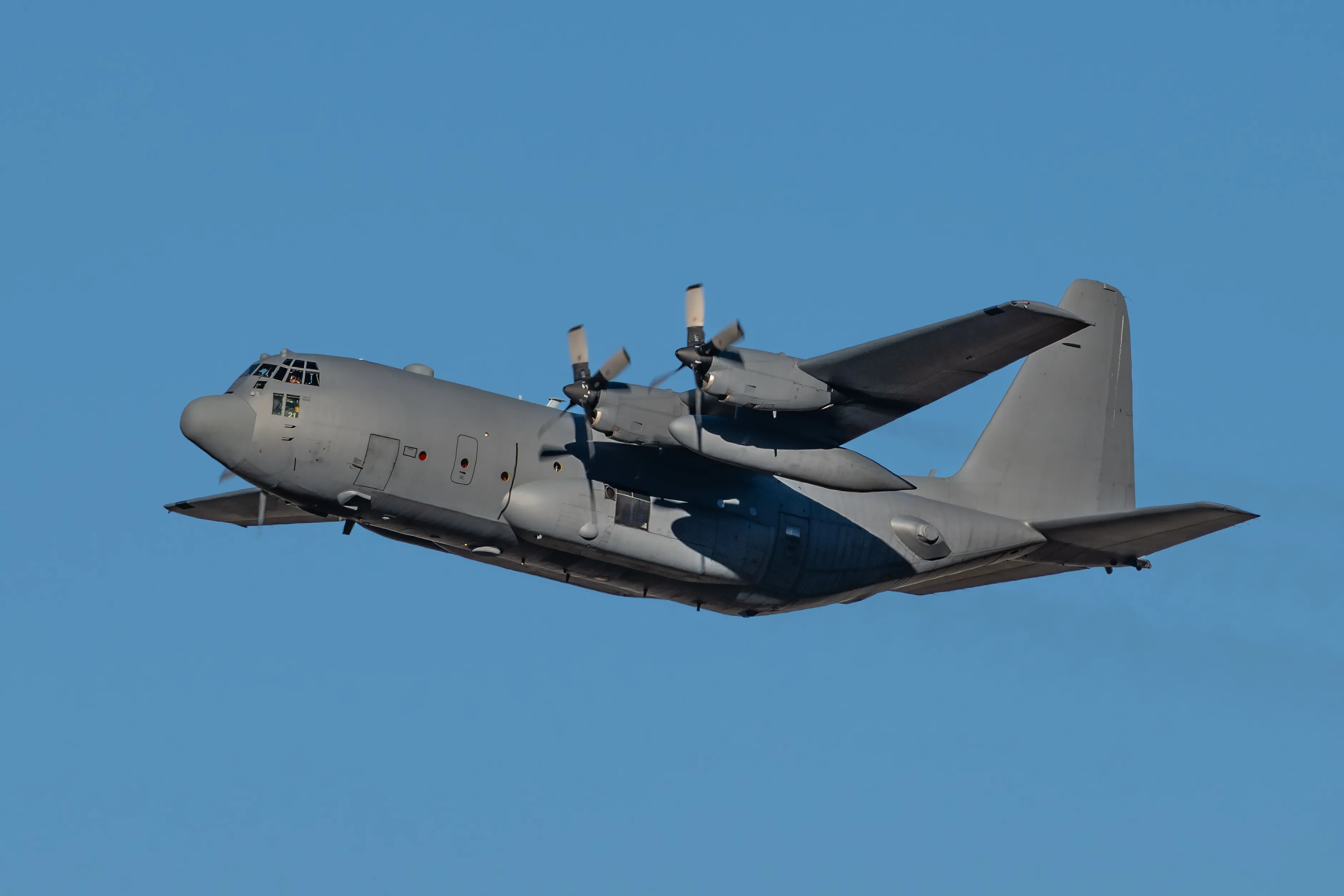 C-130 Hercules military airlift aircraft on the ground