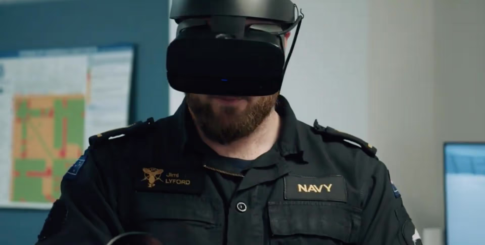 a man wearing a vr headset