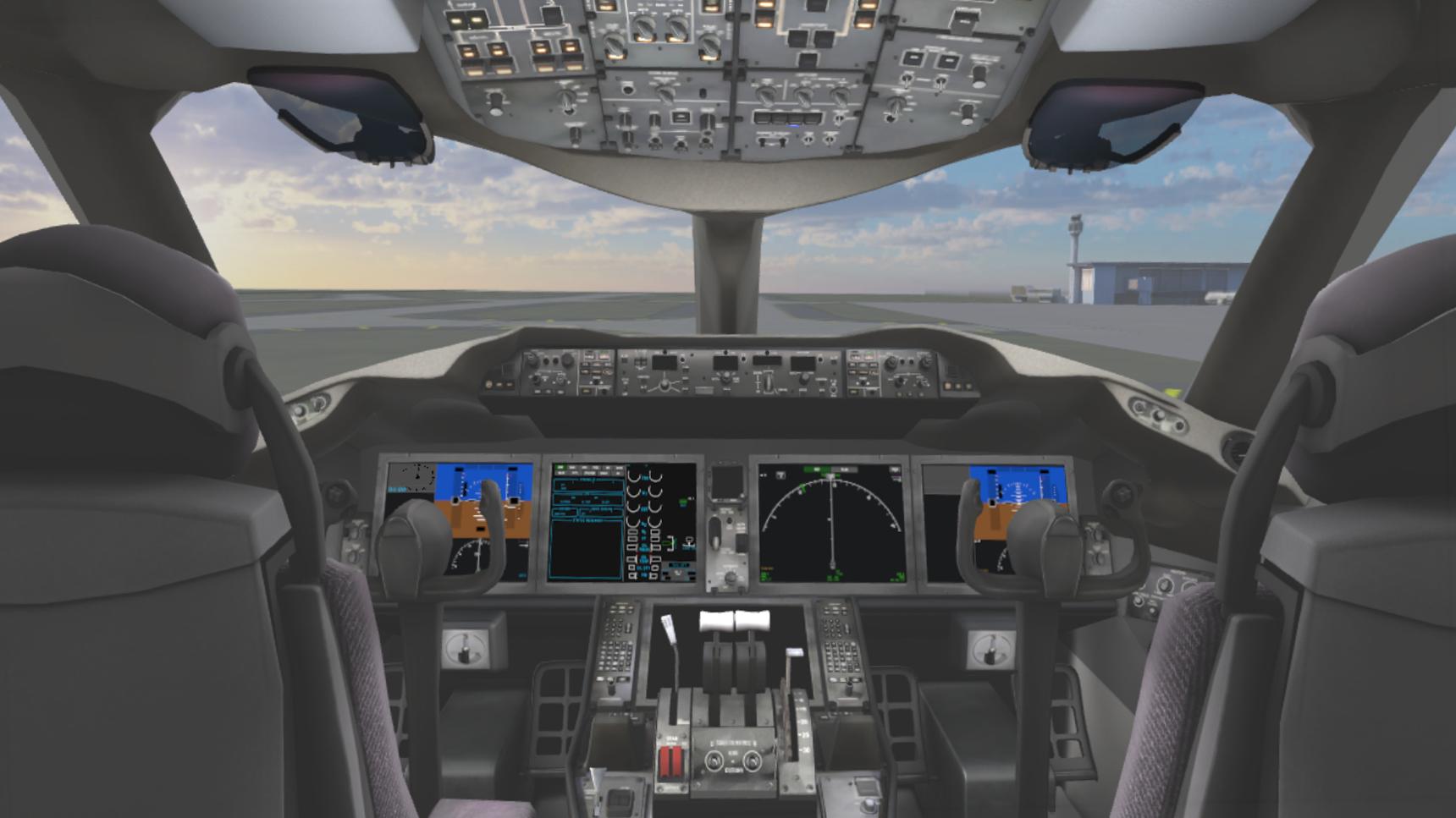Rendering of VR training module inside the cockpit