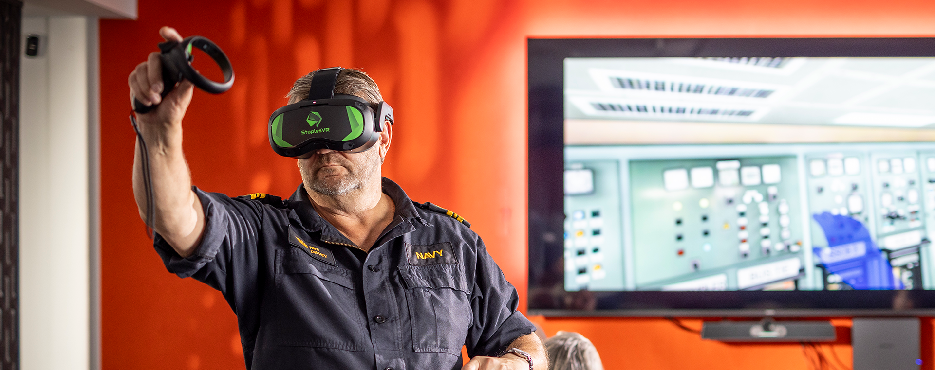 a man wearing a vr headset