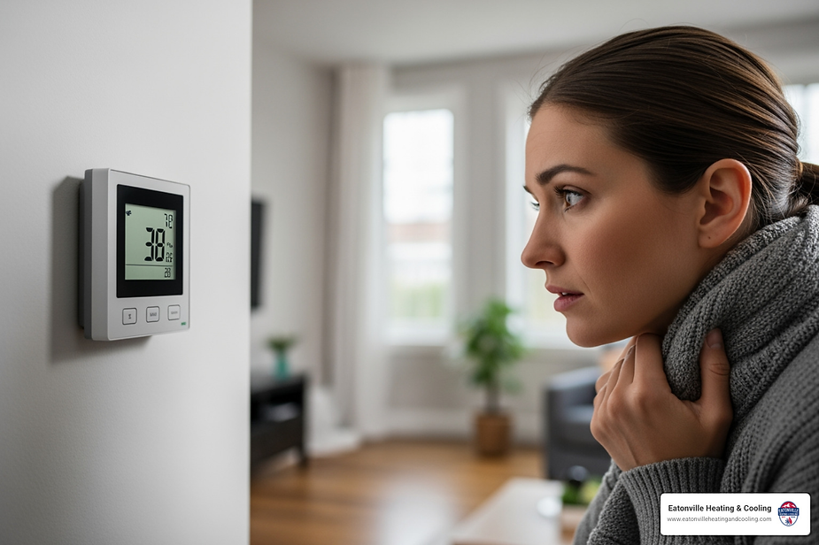 Person focused on a task at a desk, emphasizing the importance of attentive heating system maintenance for homeowners in Olympia, WA.