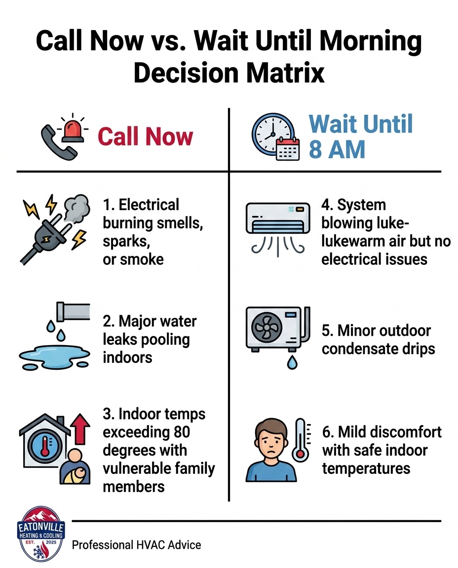 Call Now vs. Wait Until Morning Decision Matrix