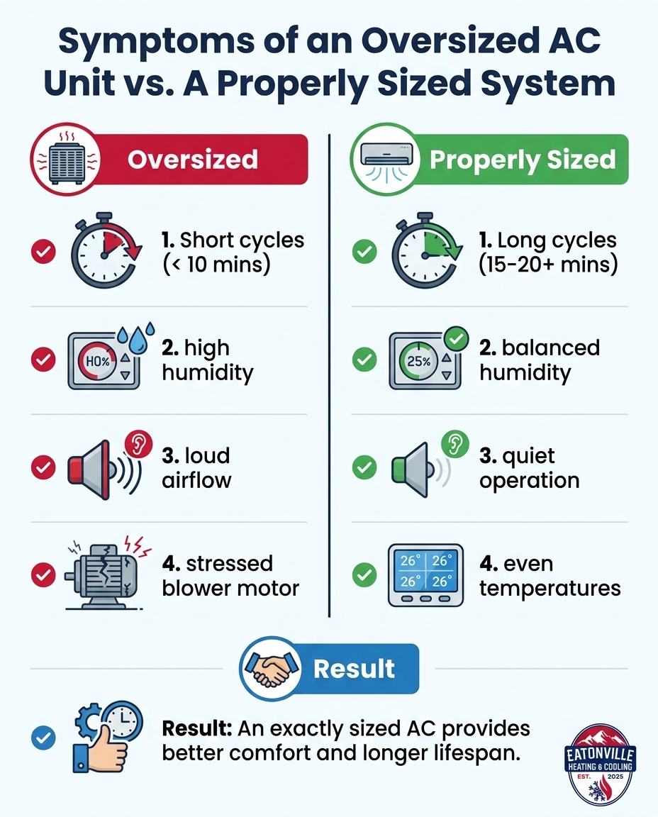 Symptoms of an Oversized AC Unit vs. A Properly Sized System