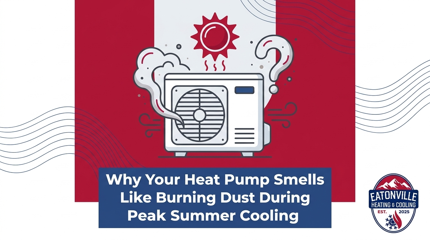 Why Your Heat Pump Smells Like Burning Dust During Peak Summer Cooling — featured image