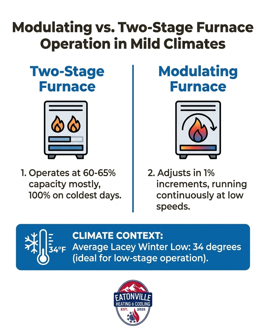 Modulating vs. Two-Stage Furnace Operation in Mild Climates