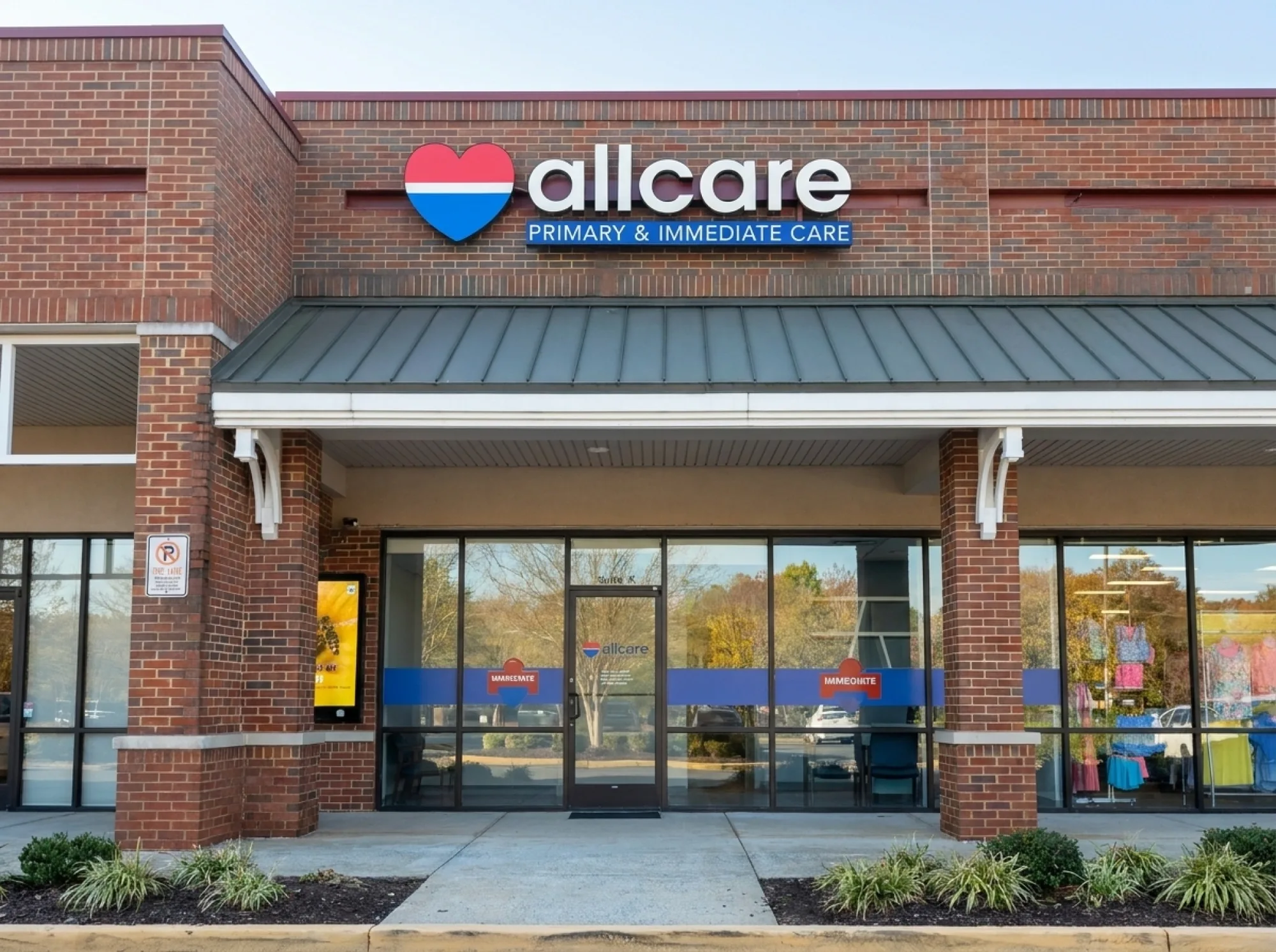 AllCare Primary & Immediate Care clinic exterior in Alpharetta, GA