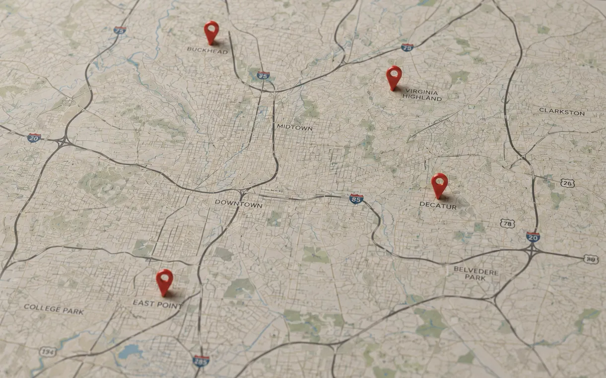 Map showing multiple locations of an infusion provider.