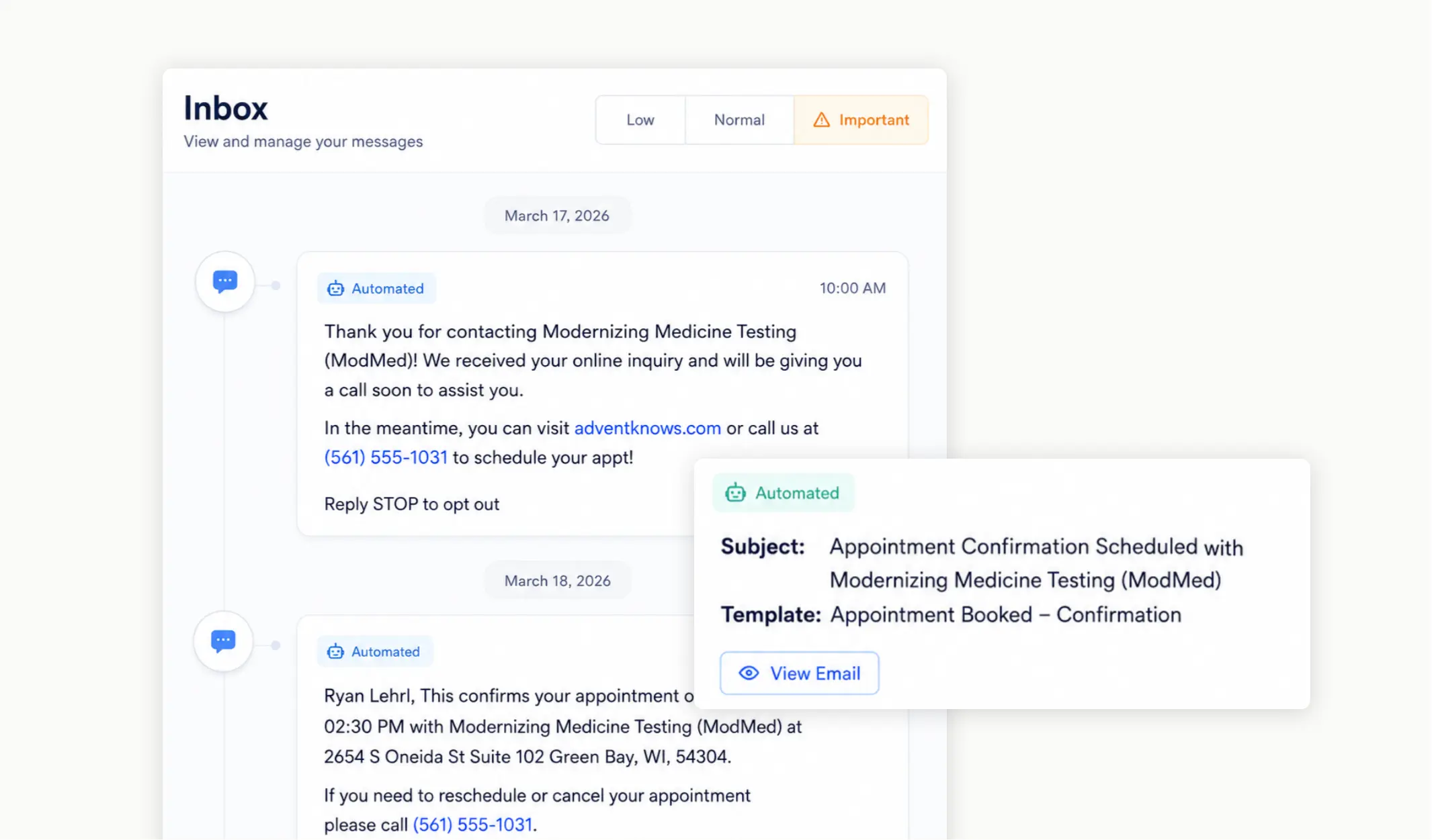 Automated patient engagement workflows