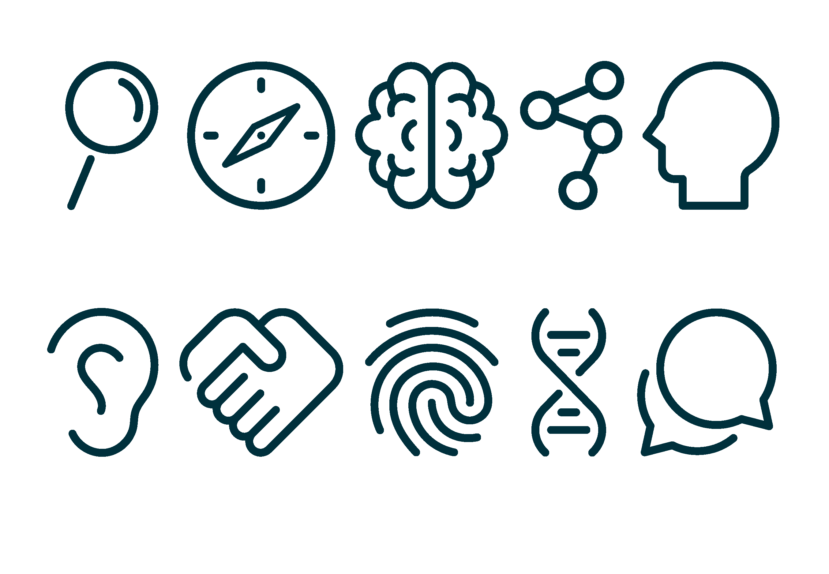 Think Human logo animated with icons showing human ways of thinking, exploring and collaborating.