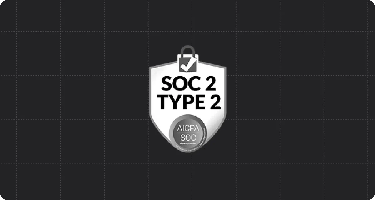 SOC 2 Type 2 compliance badge with AICPA SOC seal