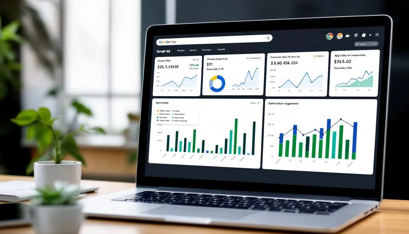 Il cruscotto della campagna Google Ads mostra le metriche di performance in tempo reale