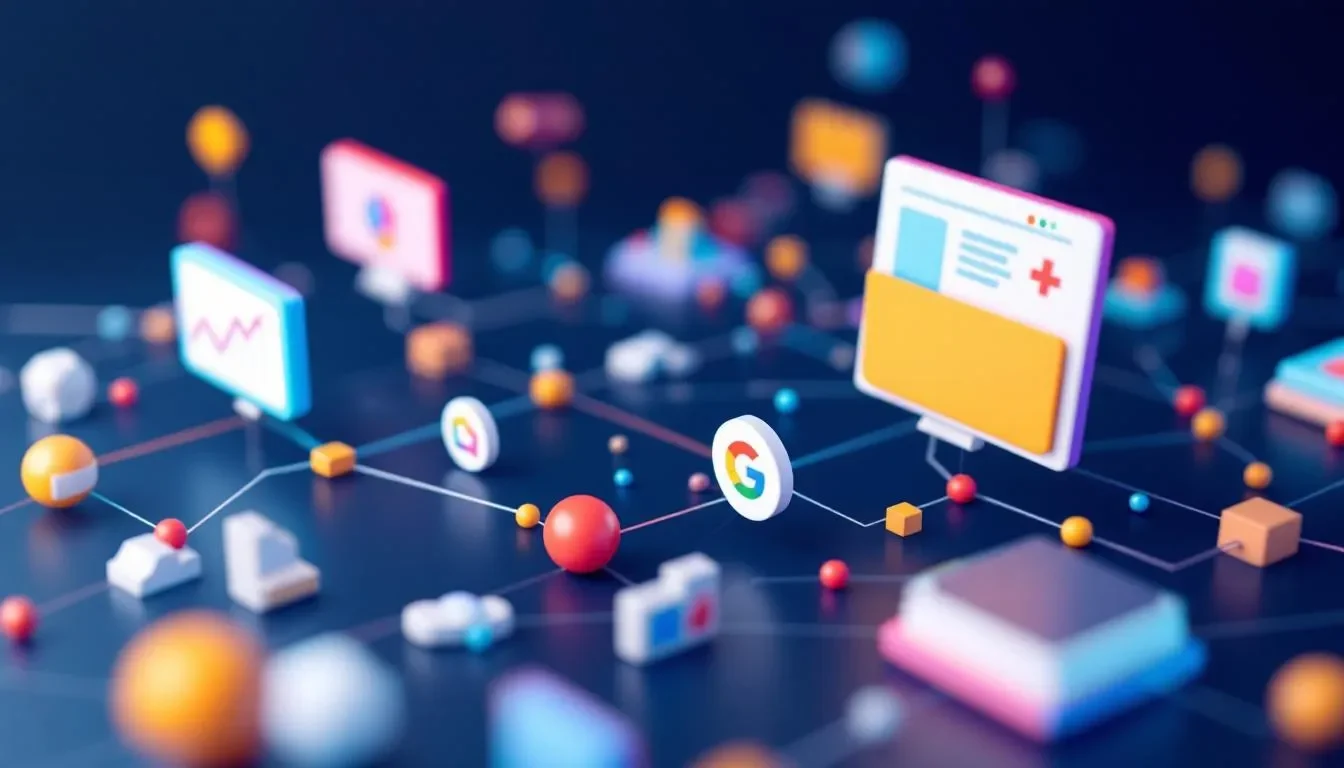 L'immagine rappresenta una rete di collegamenti tra vari siti web.