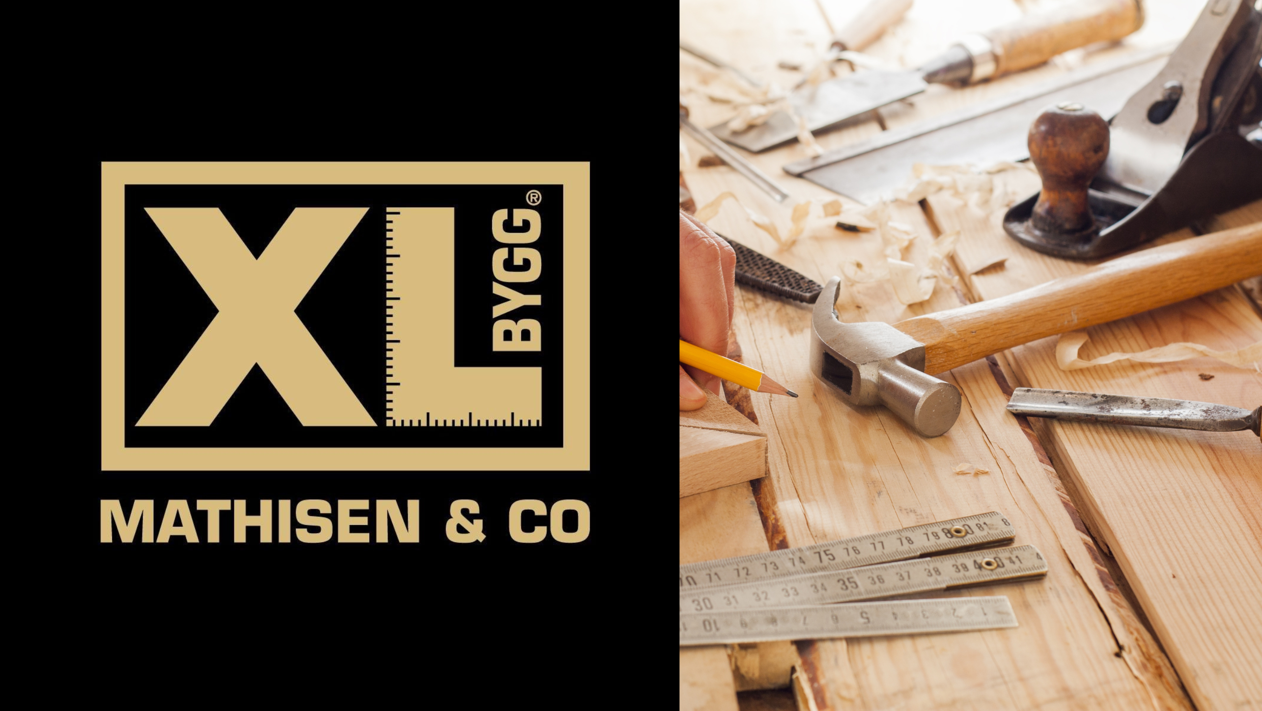 Logoen til Harald Nilsen på en betongbakgrunn