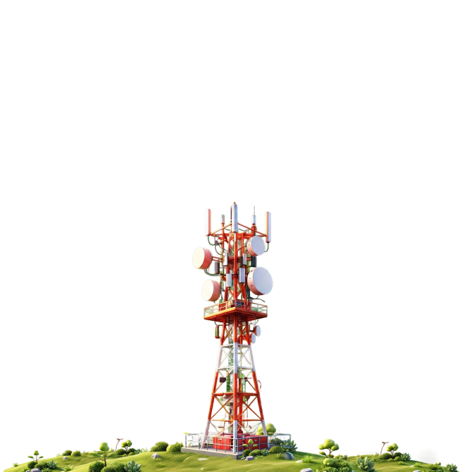 a tower with satellite dishes on top of it