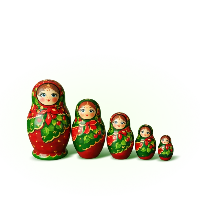 row of russian dolls