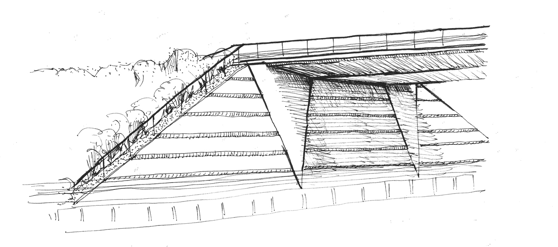Zeichnung Brückenarchitektur