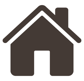 Icône simple d’une maison avec un toit et une cheminée.